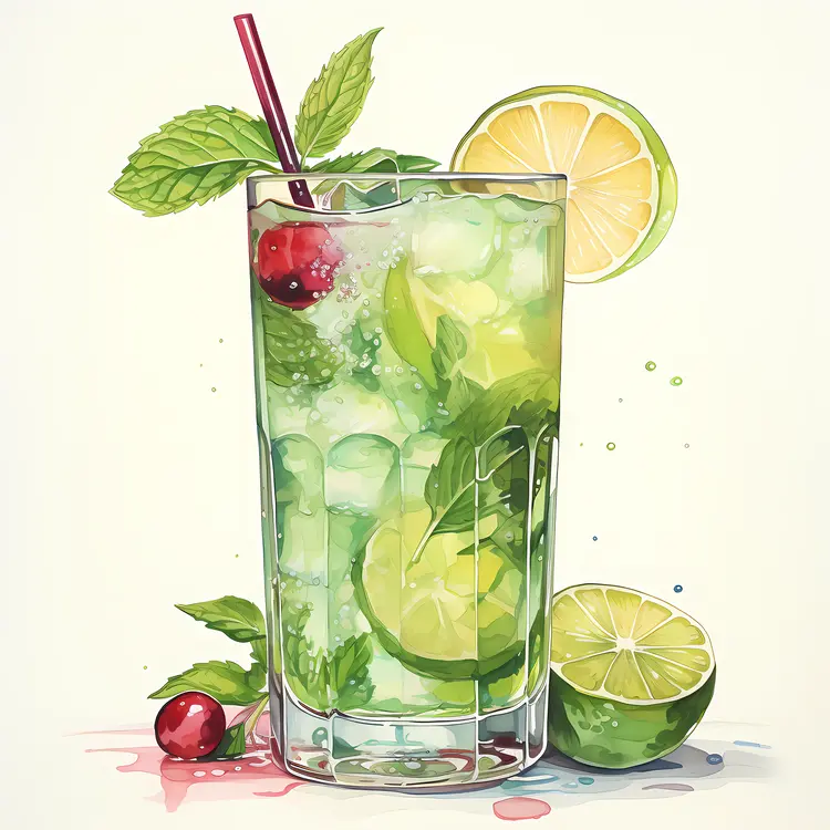 Green Cocktail with Lime