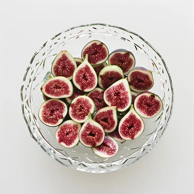 Sliced Figs in a Decorative Bowl