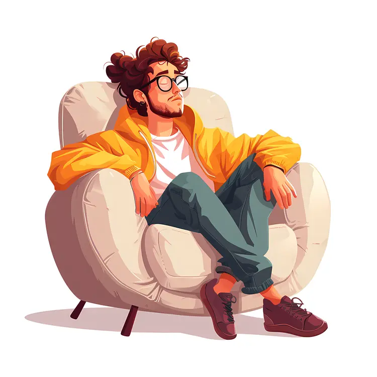 Man in Armchair with Glasses