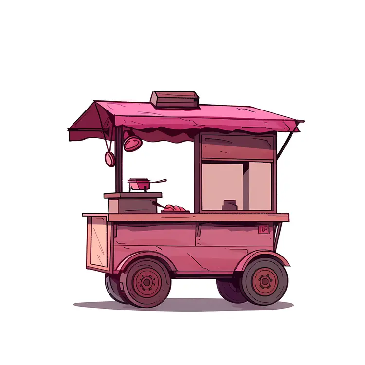 Pink Food Cart for Street Food