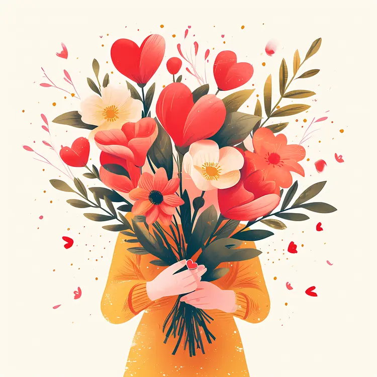 Person Holding a Beautiful Flower Bouquet