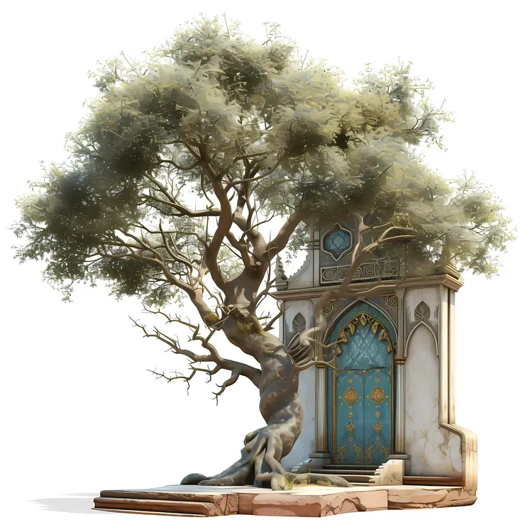 Ancient Tree with Ornate Door