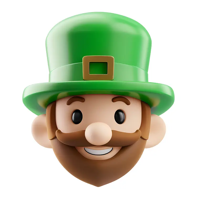 Leprechaun Head with Green Hat