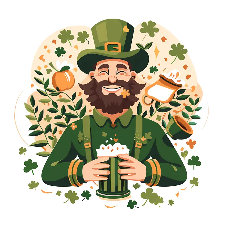 Man in Green Hat Enjoying Beer