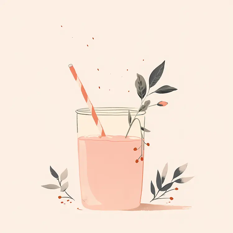 Pink Drink with Floral Decoration