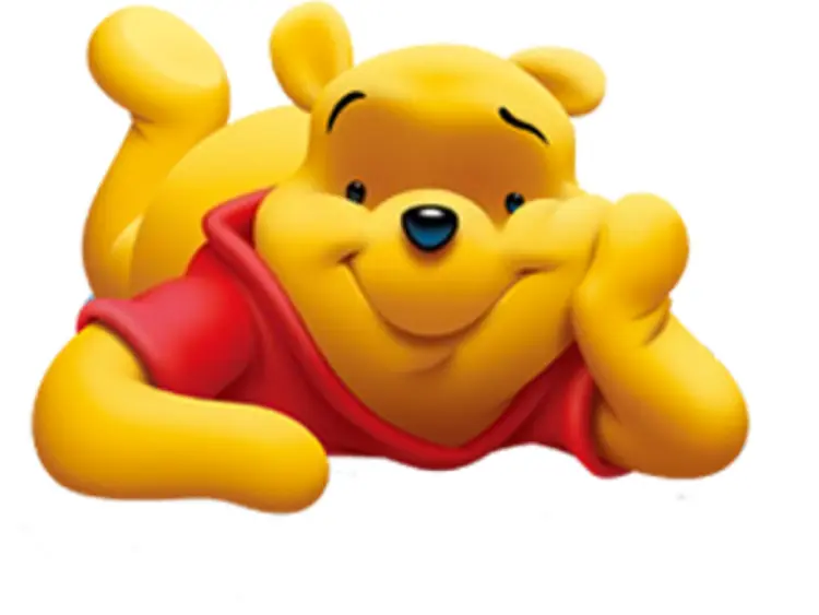 Yellow Bear Lying Down and Smiling