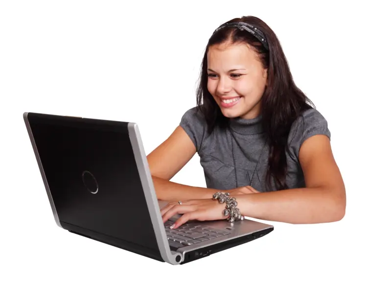 Girl Using a Laptop