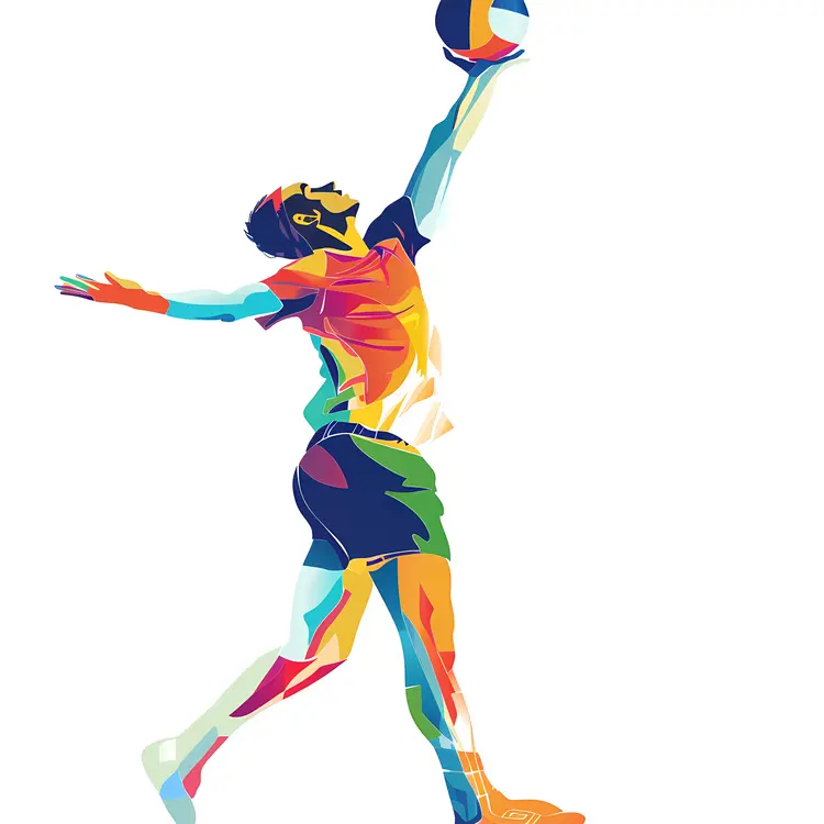 Colorful Volleyball Player Illustration