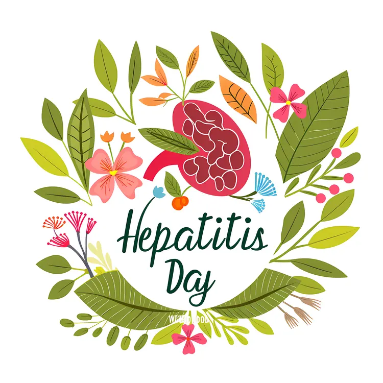 Liver Illustration with Floral Design for Hepatitis Day