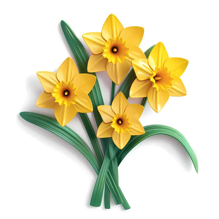 Four Yellow Daffodils
