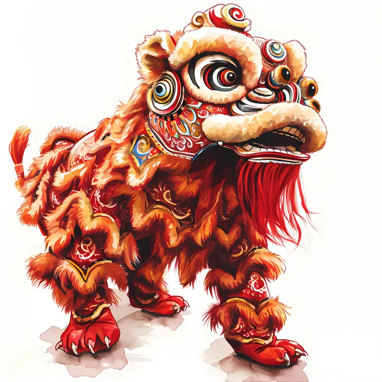 Traditional Chinese Lion Dance Costume
