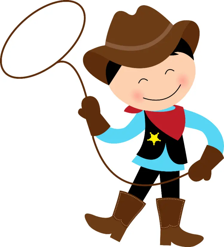 Cartoon Cowboy with Lasso
