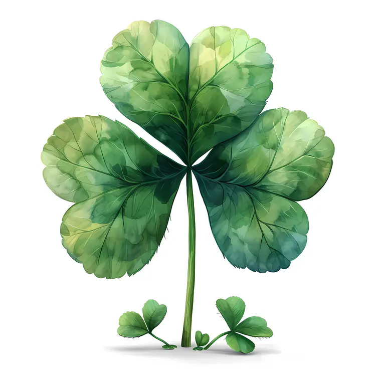 Green Three-leaf Clover Illustration