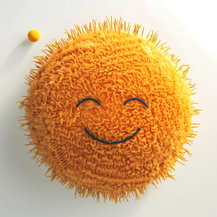 Smiling Orange Fuzzy Ball