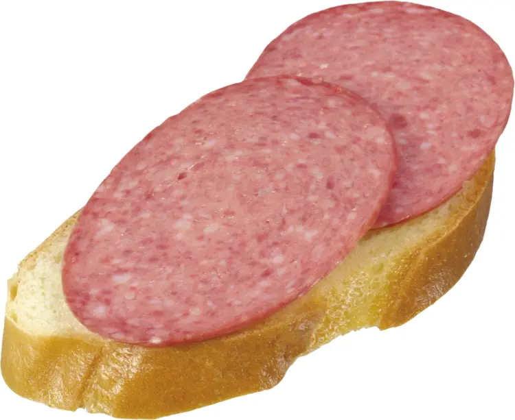 Simple Open Sandwich with Salami
