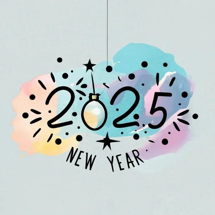 Colorful 2025 New Year Greeting