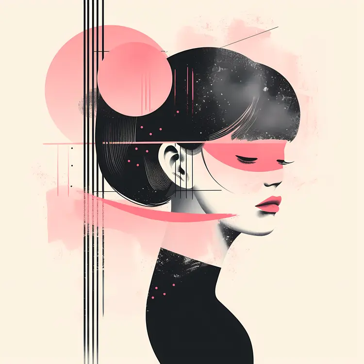 Modern Abstract Woman Profile