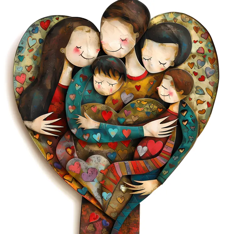 Loving Family Embracing