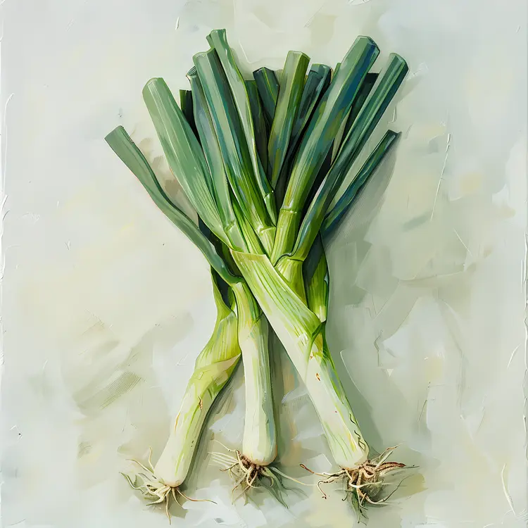Bunch of Fresh Green Leeks