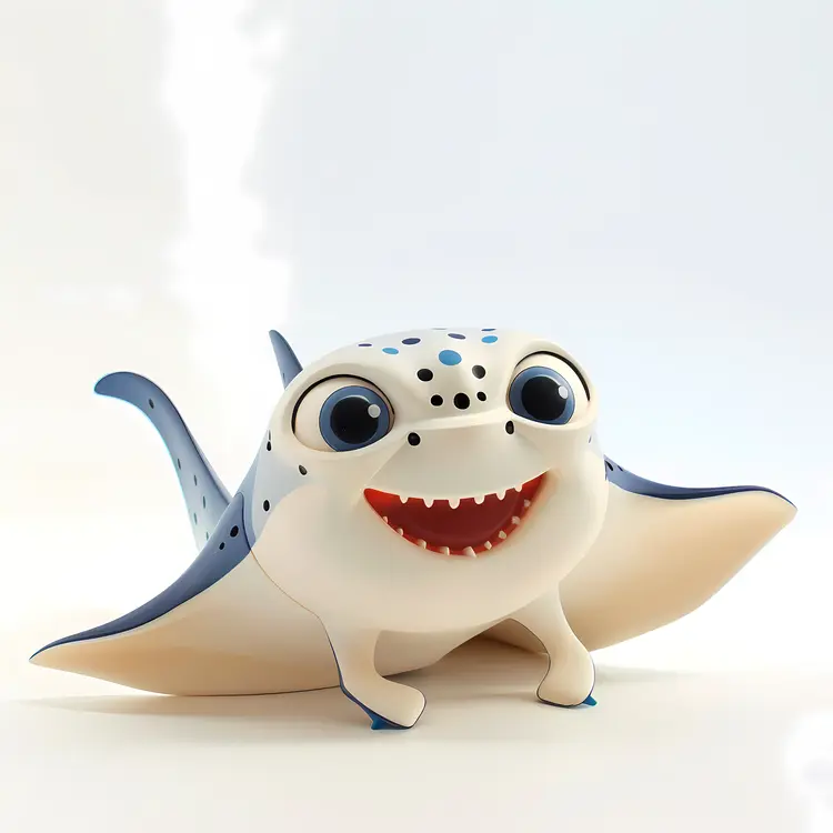 Smiling Cartoon Stingray Toy