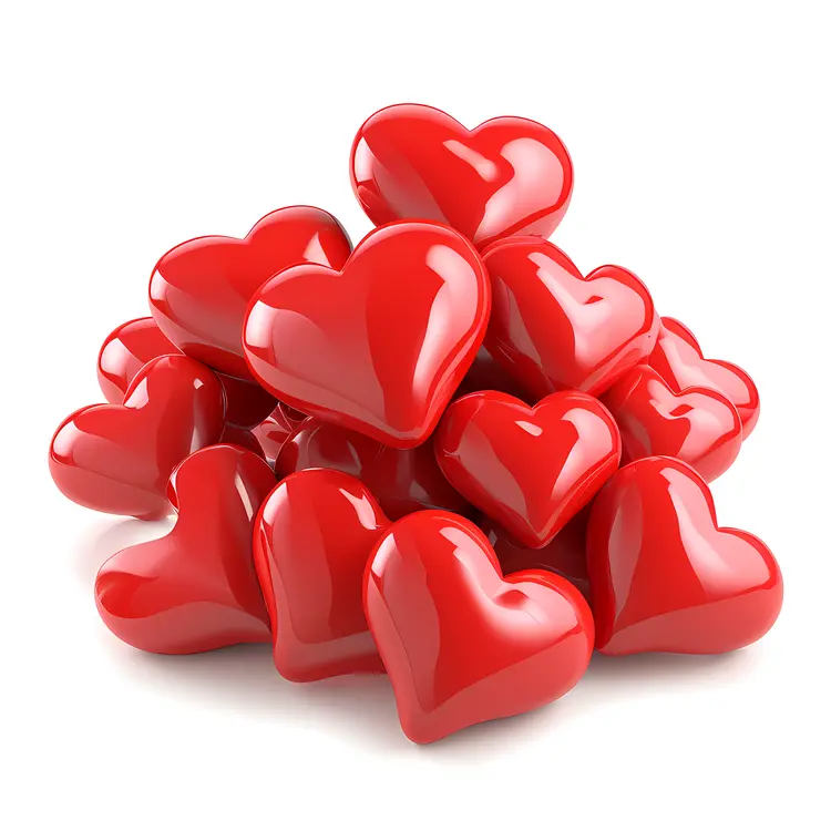 Heap of Shiny Red Hearts