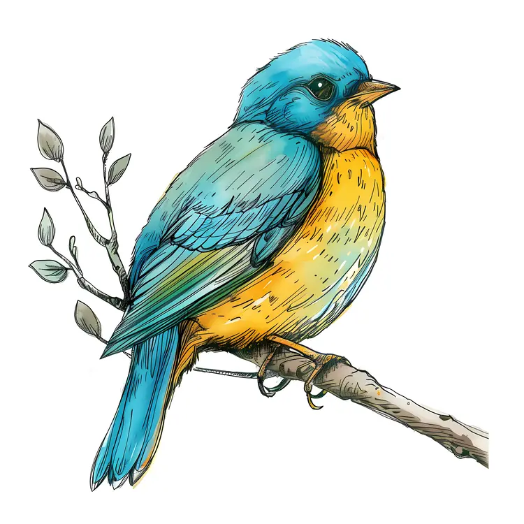 Colorful Bird on Branch