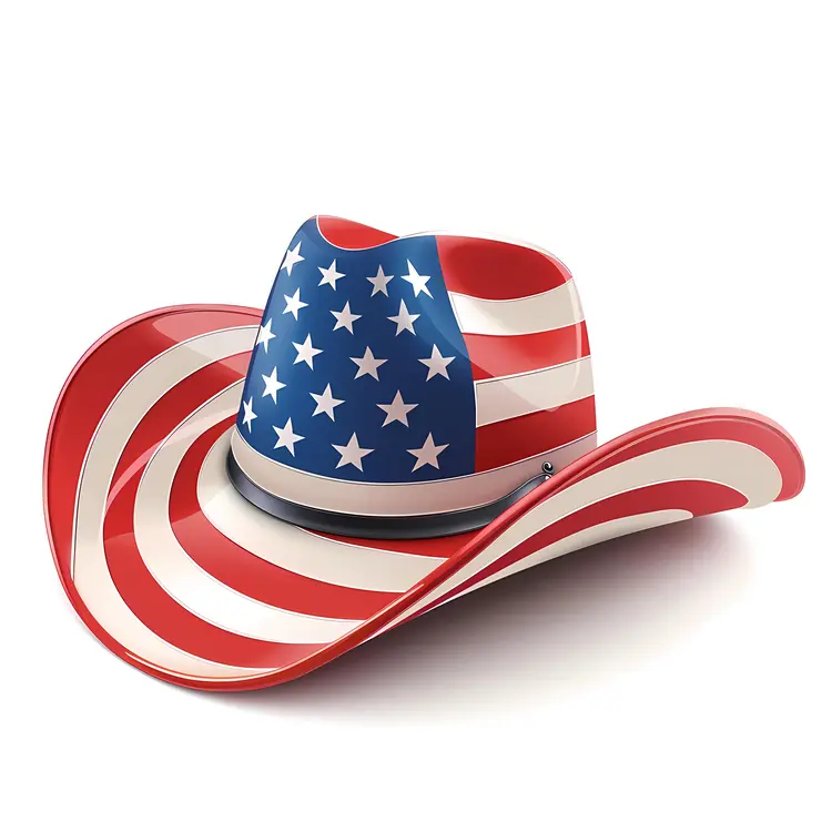 Patriotic Cowboy Hat with Stars and Stripes