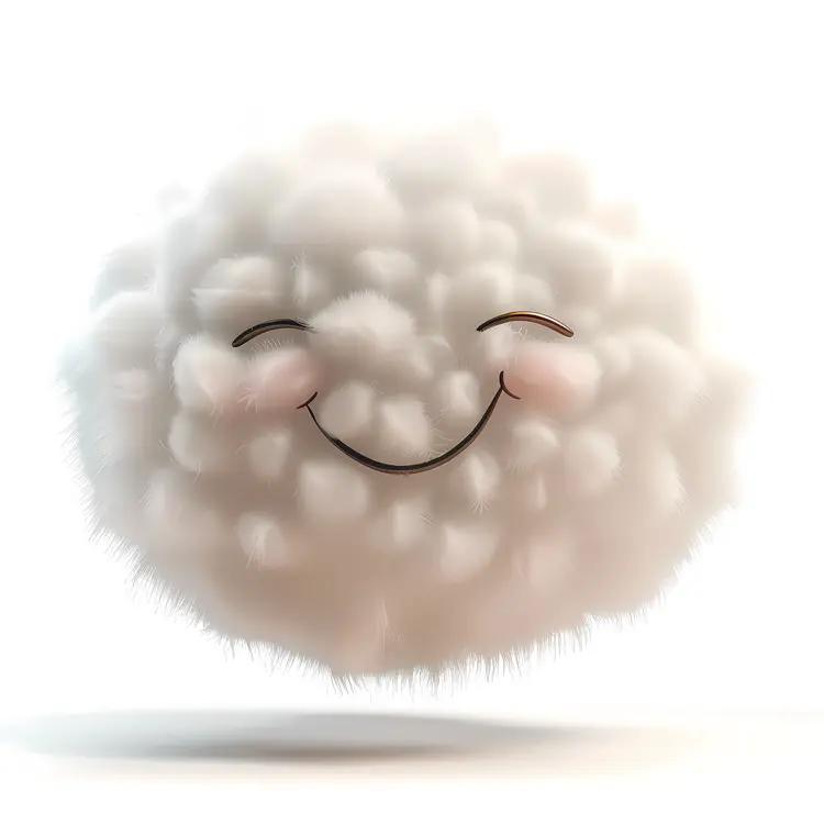 Cute Smiling White Fluffy Cloud