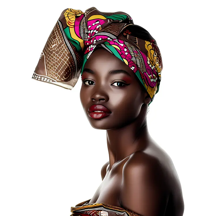 Woman with Colorful Headwrap