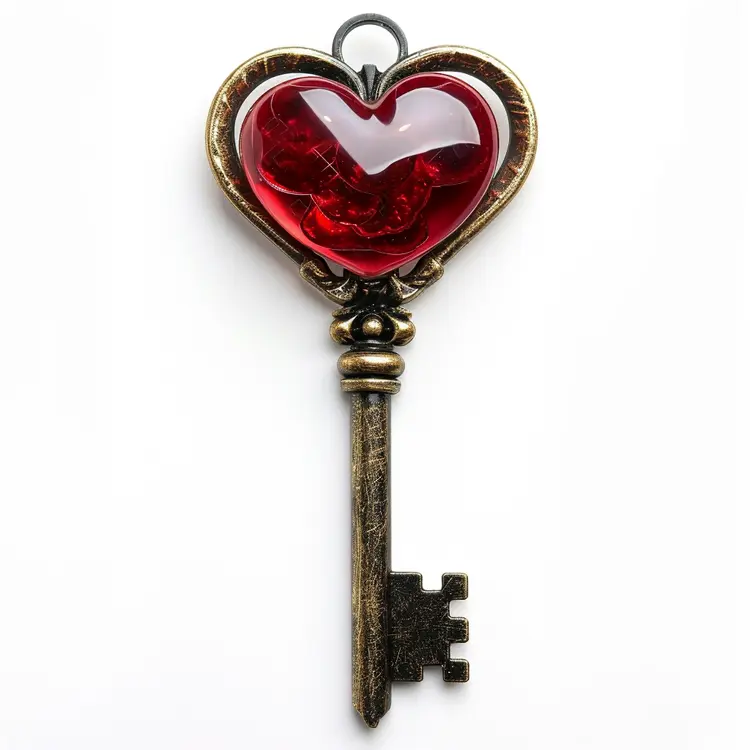 Red Heart Key for Valentine's Day