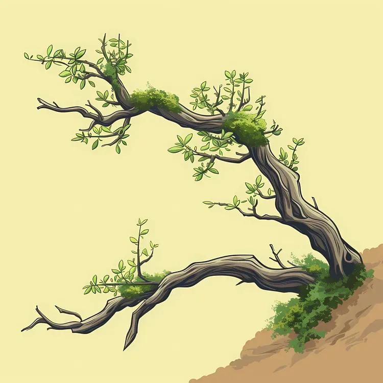 Tree Branch Growing from Cliff