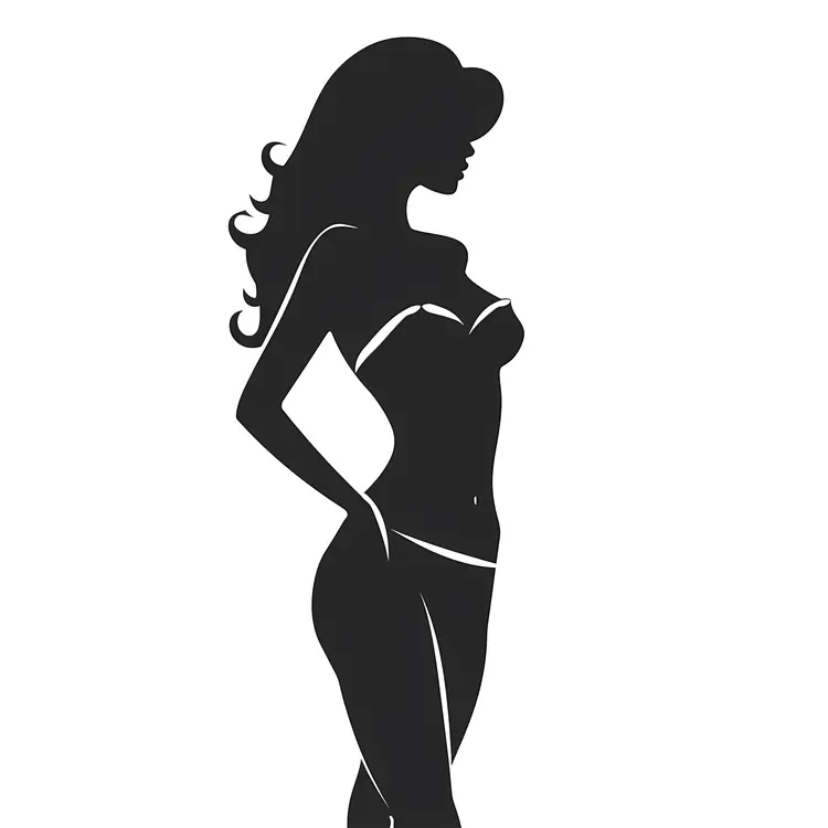 Silhouette of woman in lingerie