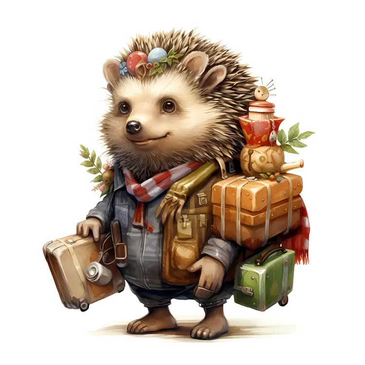 Hedgehog with Multiple Luggage