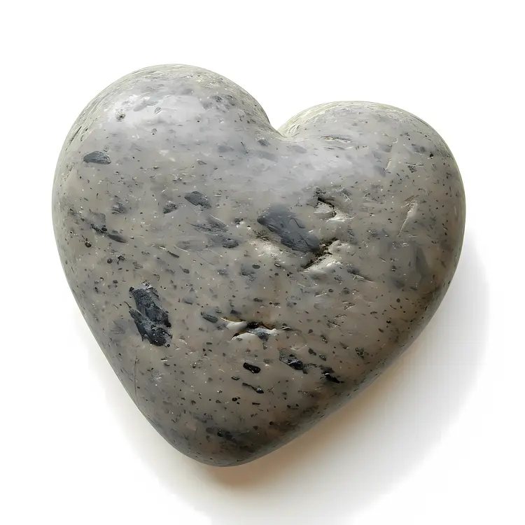 Gray Heart Stone Decoration