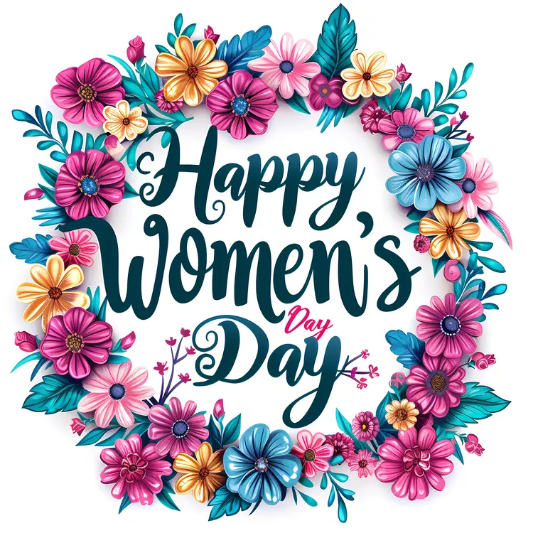 Colorful Floral Happy Women's Day Greeting