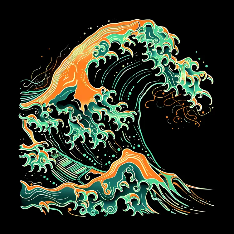 Colorful Ocean Wave Art