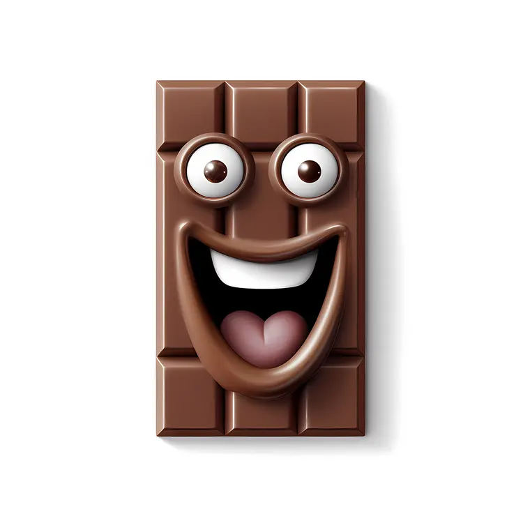 Happy Chocolate Bar Cartoon