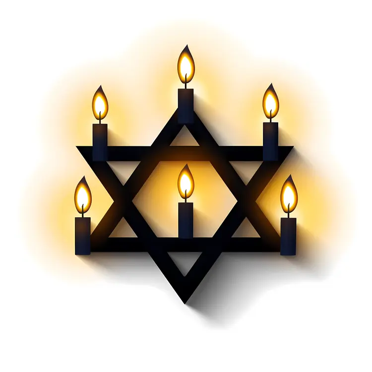 Star of David with Lit Candles