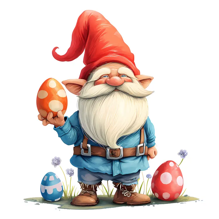 Gnome Holding an Easter Egg
