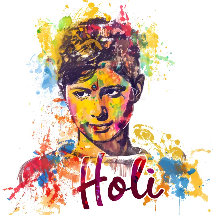 Holi Colorful Portrait