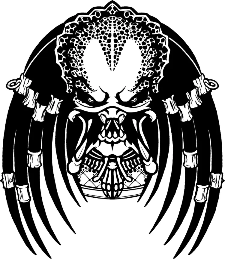 Predator Character Black and White Illustration