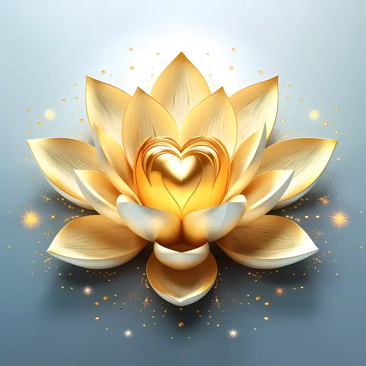 Elegant Golden Lotus Flower