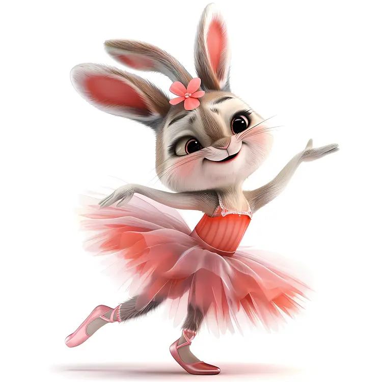 Cute Ballet Bunny in Pink Tutu