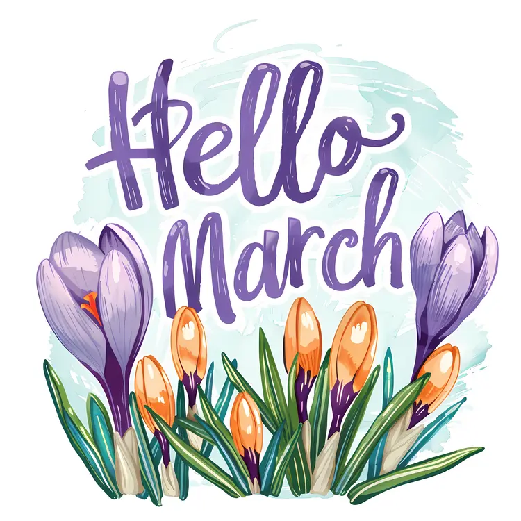 Crocus Flowers Hello March