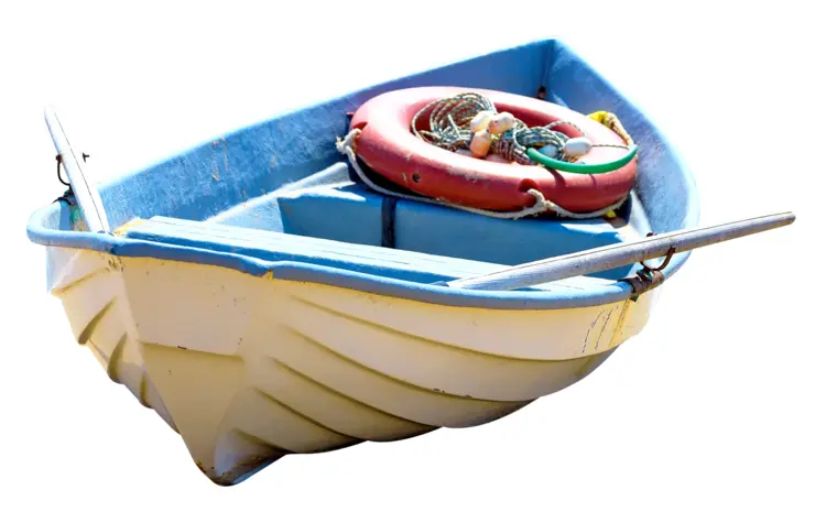 Small Rowboat with Lifebuoy for Recreation