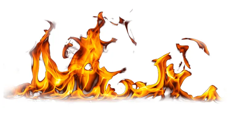 Scattered Flames on Transparent Background