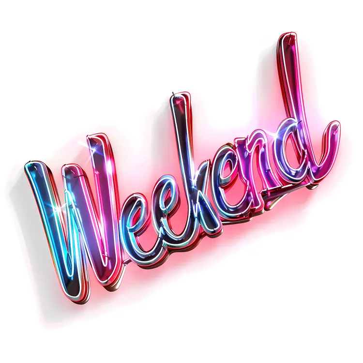 Colorful Weekend Text Design