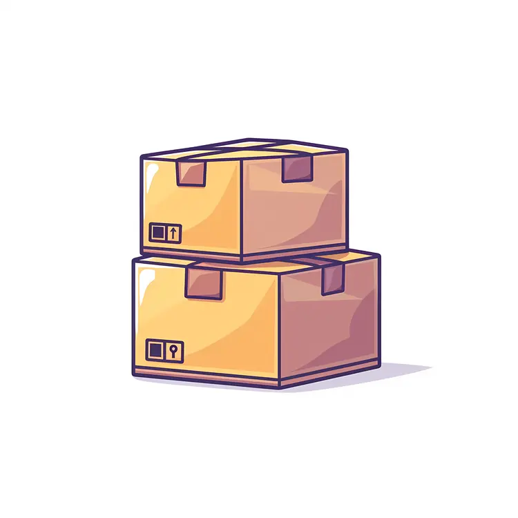 Stacked Cardboard Boxes Illustration
