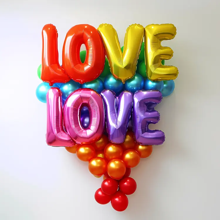Colorful LOVE Balloons Decoration