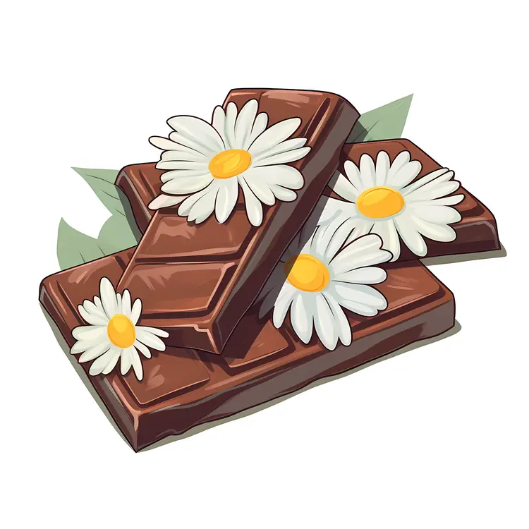 Chocolate Bars Decorated with Daisies